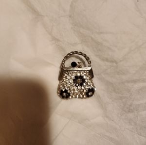 Rhinestone PURSE Brooch..